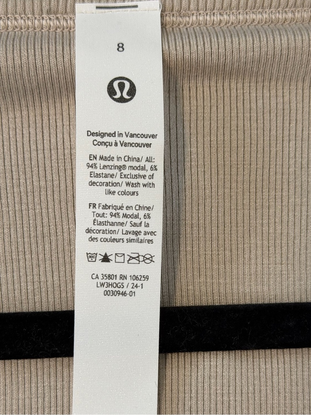 Lululemon Wrap Front Ribbed Long-Sleeve Wrap Size 8 - Picture 9 of 12